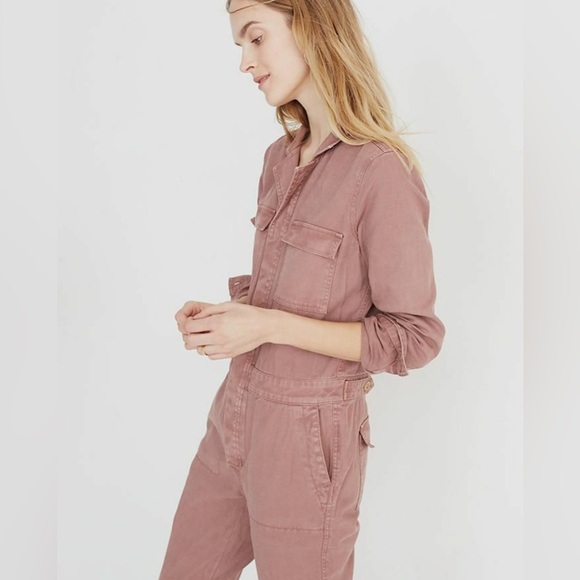 Madewell Signature Coverall Utility Jumpsuit Dried Rosebud — Small - Picture 2 of 12